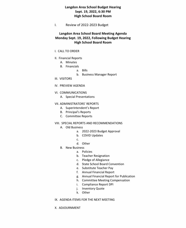 budget and finance committee agenda
